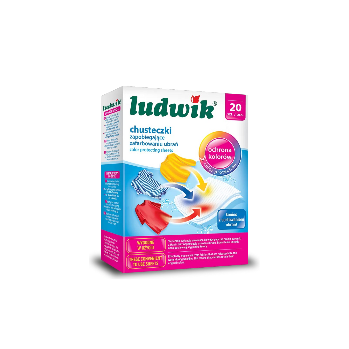 Ludwik Color‑Catcher Laundry Sheets – 20 pcs.