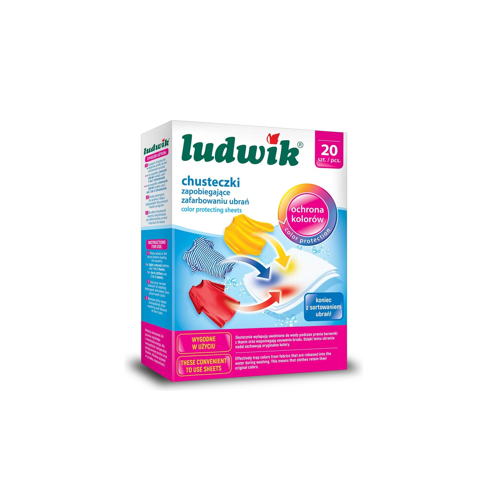 Ludwik Color‑Catcher Laundry Sheets – 20 pcs.