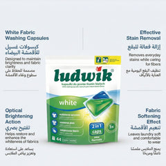 Ludwik White Laundry Capsules – 2 in 1 (44 Washes)