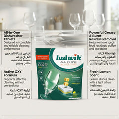 Ludwik All-in-One Dishwasher Tablets – Lemon (80 Tablets)