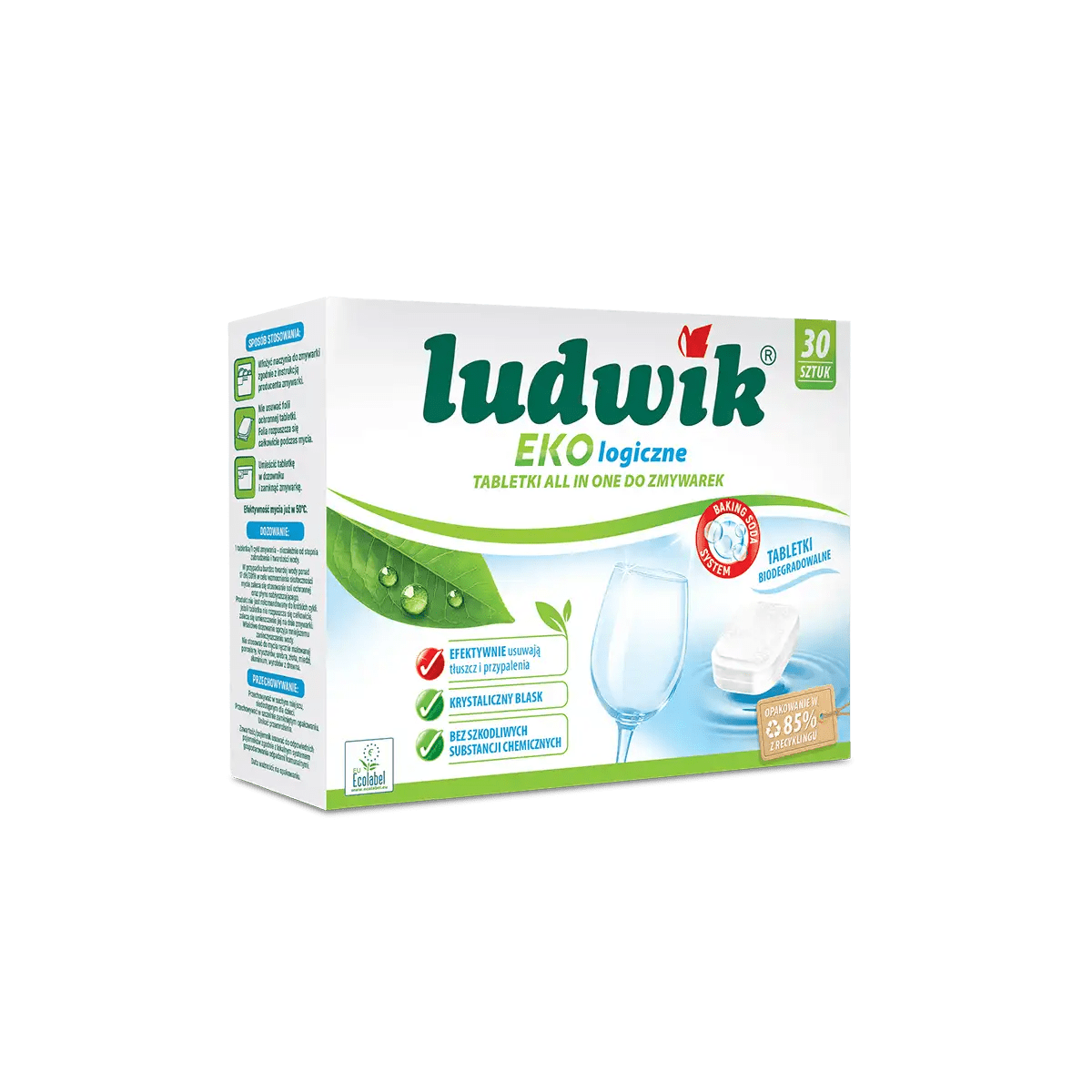 Ludwik Ecological tablets for dishwasher All in One /30 pcs/ - Montajmart