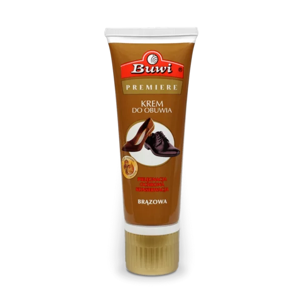 Buwi Premiere Cream shoe polish Brown -tube with applicator- 75ml