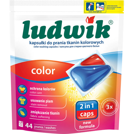 Laundry gel capsules for color fabrics 2 in 1 caps